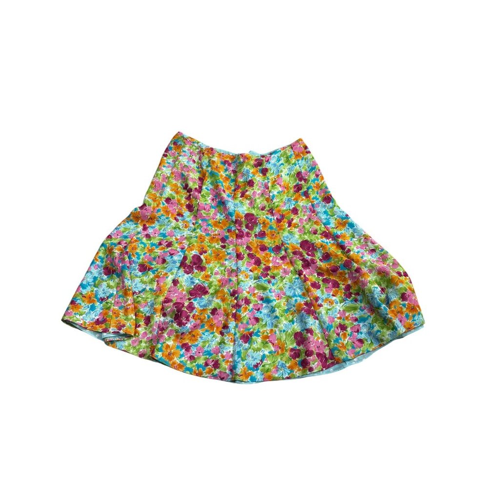 Reversible Floral & Polka Dot A-Line Skirt 27" Length 17" Waist 26" Hips Unbrand